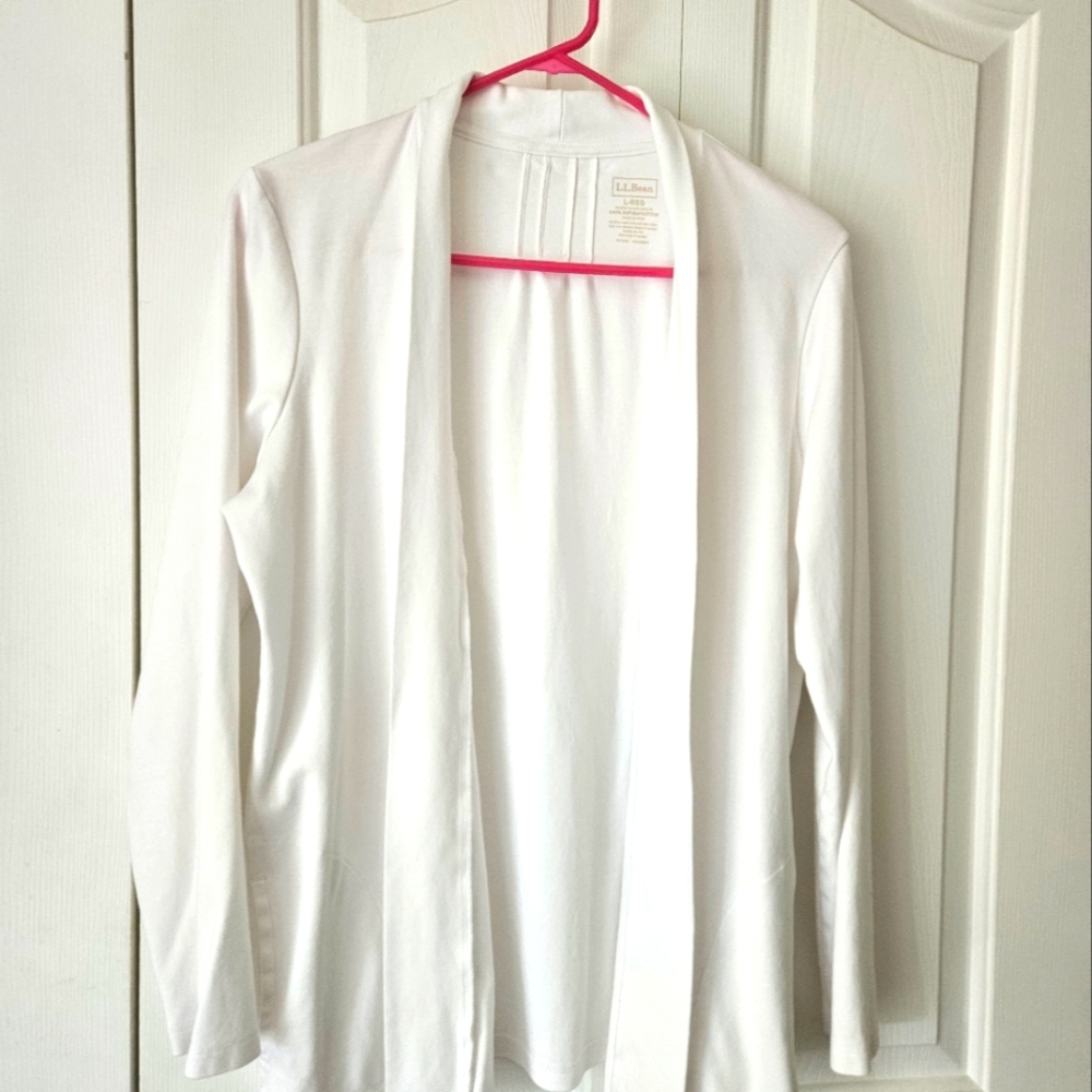 L.L. Bean Supima Cotton Open Front Cardigan With Pockets